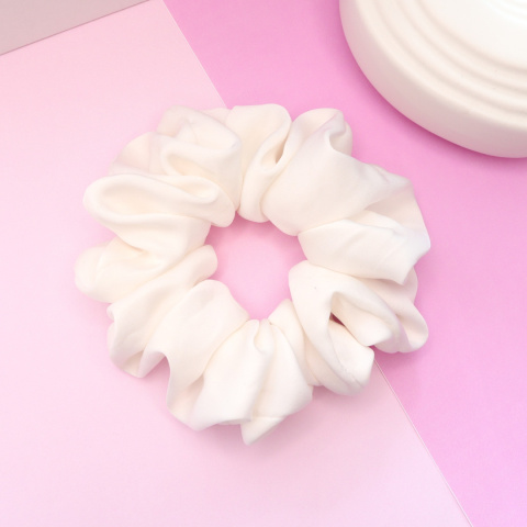 Gumka do włosów - scrunchie L biała