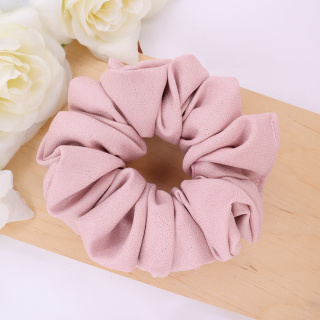 Gumka do włosów - scrunchie L błyszcząca różowa