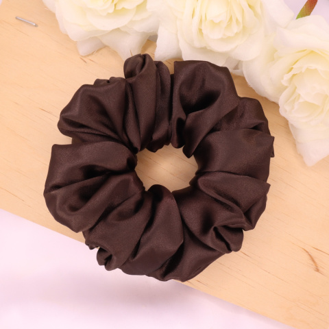 Gumka do włosów - scrunchie L brązowa Gumka do włosów - scrunchie L brązowa