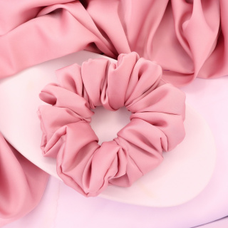 Gumka do włosów - scrunchie L brudny róż