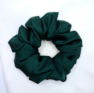 Gumka do włosów - scrunchie L butelkowa zieleń