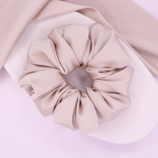 Gumka do włosów - scrunchie L chłodny beż