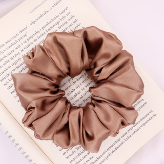 Gumka do włosów - scrunchie L ciemny cappuccino