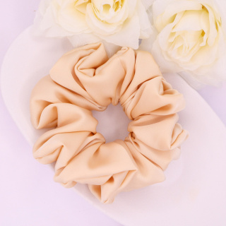 Gumka do włosów - scrunchie L ciepły beż