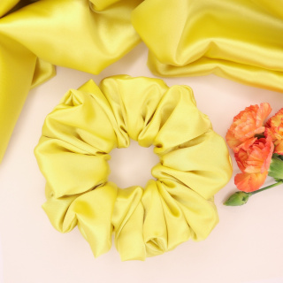 Gumka do włosów - scrunchie L cytrynowa