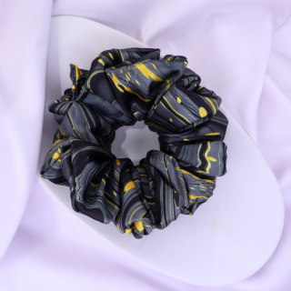 Gumka do włosów - scrunchie L czarny tie dye