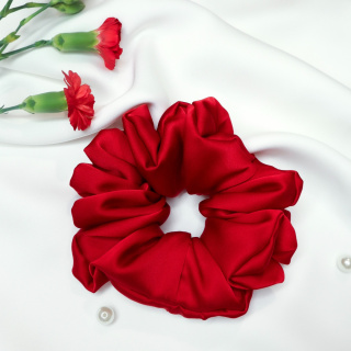 Gumka do włosów - scrunchie L czerwona