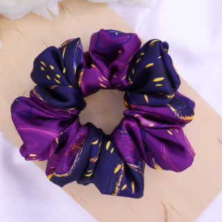 Gumka do włosów - scrunchie L fioletowy tie dye