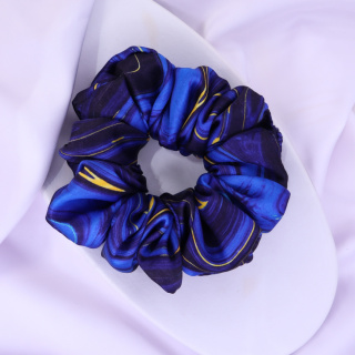 Gumka do włosów - scrunchie L granatowy tie dye