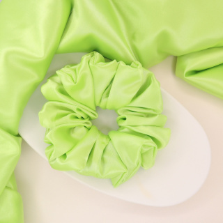 Gumka do włosów - scrunchie L limonkowa
