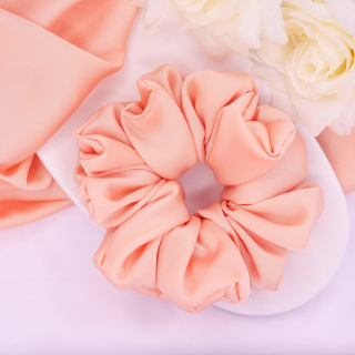 Gumka do włosów - scrunchie L łosoś
