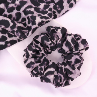 Gumka do włosów - scrunchie L panterka