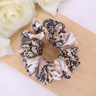 Gumka do włosów - scrunchie M panterkowy liść
