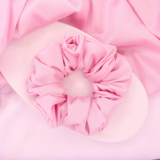 Gumka do włosów - scrunchie L pudrowy róż