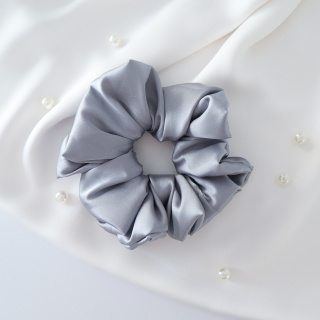 Gumka do włosów - scrunchie L szara
