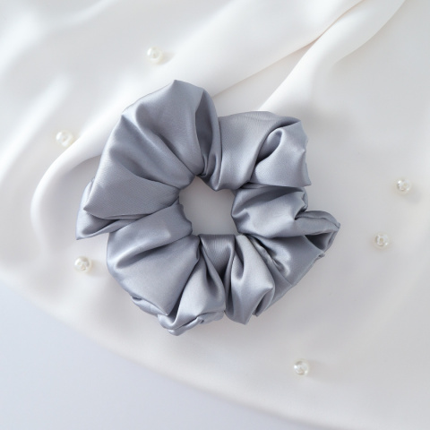Gumka do włosów - scrunchie L szara