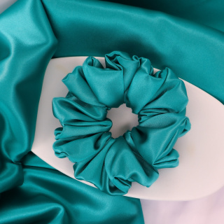 Gumka do włosów - scrunchie L turkusowa