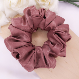 Gumka do włosów - scrunchie L wrzosowa karmel