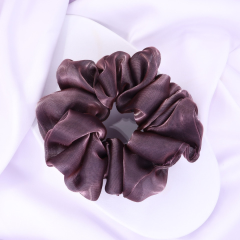 Gumka do włosów - scrunchie L z organzy wrzosowa Gumka do włosów - scrunchie L z organzy wrzosowa