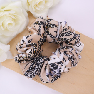Gumka do włosów - scrunchie L panterkowy liść