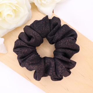 Gumka do włosów - scrunchie M błyszcząca czarna