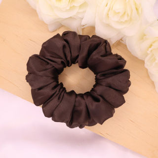 Gumka do włosów - scrunchie M brązowa