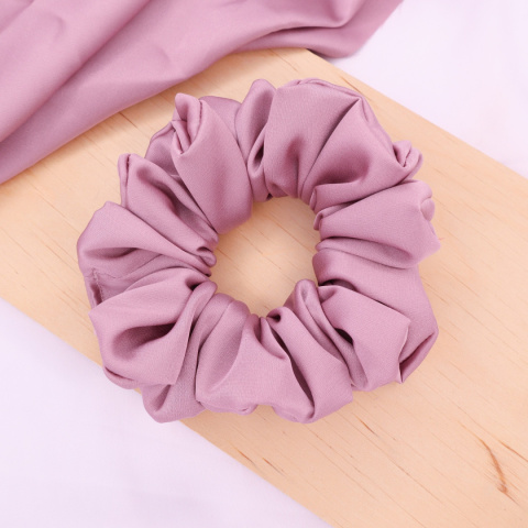 Gumka do włosów - scrunchie M brudny róż