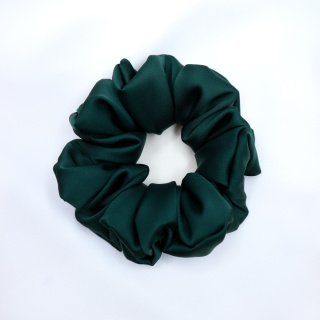 Gumka do włosów - scrunchie M butelkowa zieleń