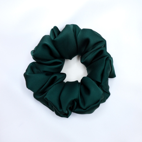 Gumka do włosów - scrunchie M butelkowa zieleń