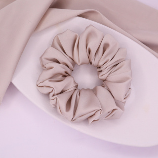 Gumka do włosów - scrunchie M chłodny beż