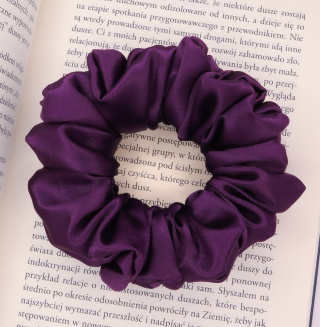 Gumka do włosów - scrunchie M ciemny fiolet