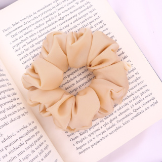 Gumka do włosów - scrunchie M ciepły beż