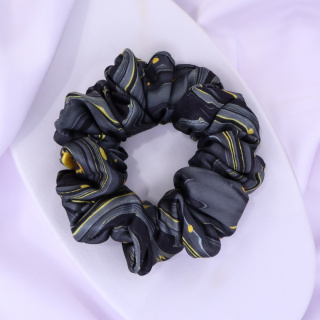 Gumka do włosów - scrunchie M czarny tie dye