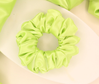 Gumka do włosów - scrunchie M limonkowa