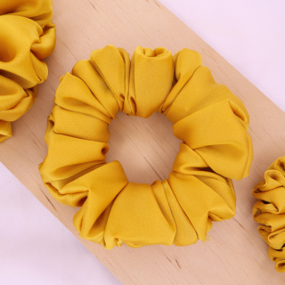 Gumka do włosów - scrunchie M musztardowa