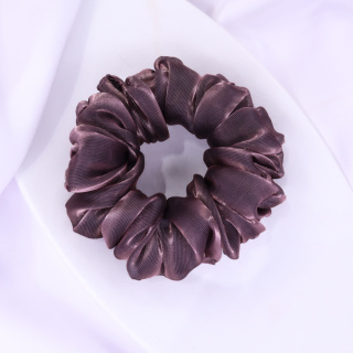 Gumka do włosów - scrunchie M z organzy wrzosowa