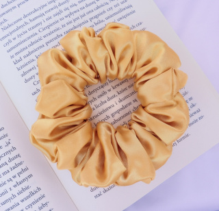Gumka do włosów - scrunchie M złota