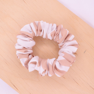 Gumka do włosów - scrunchie S beżowa zebra