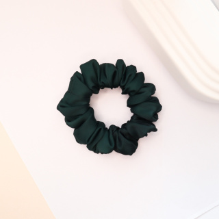 Gumka do włosów - scrunchie S butelkowa zieleń