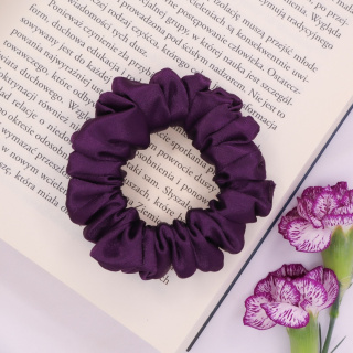 Gumka do włosów - scrunchie S ciemny fiolet