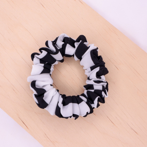 Gumka do włosów - scrunchie S czarna zebra