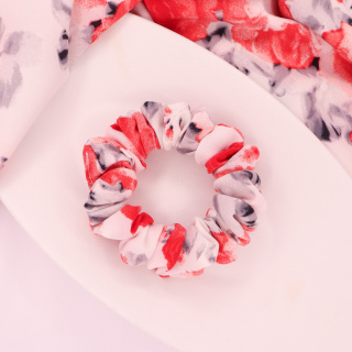 Gumka do włosów - scrunchie S red rose