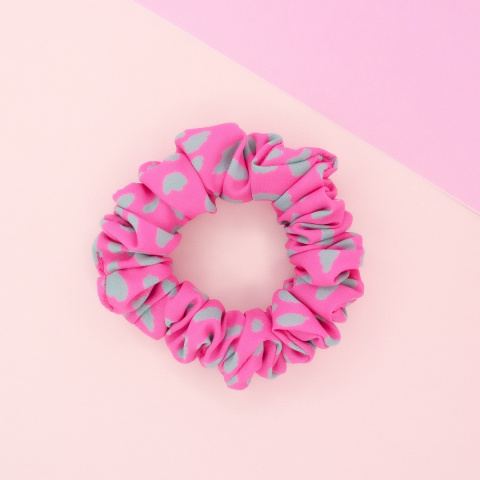 Gumka do włosów - scrunchie S różowa panterka Gumka do włosów - scrunchie S różowa panterka