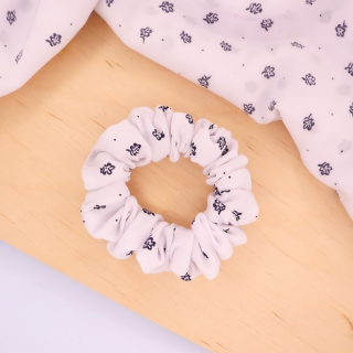 Gumka do włosów - scrunchie S white flowers