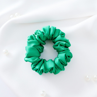 Gumka do włosów - scrunchie S zielona