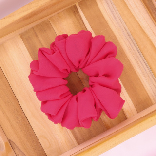 Gumka do włosów - scrunchie szyfonowa L malinowa