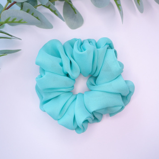 Gumka do włosów - scrunchie szyfonowa L turkusowa