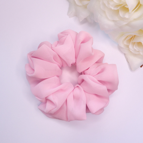 Gumka do włosów - scrunchie szyfonowa M baby rose