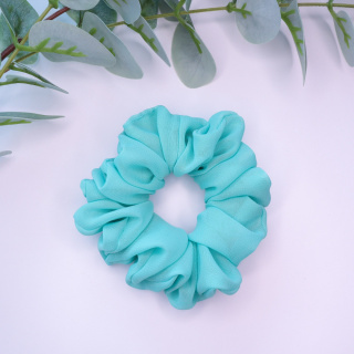 Gumka do włosów - scrunchie szyfonowa M turkusowa