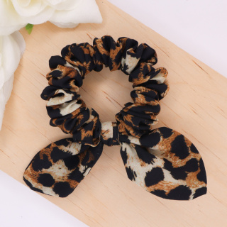 Gumka do włosów - scrunchie z uszkami panterka